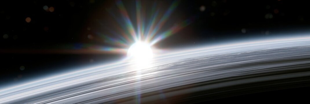 Light From the Sun Shining Near Alpha Centauri With Distant Stars Visible