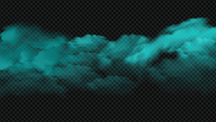 Realistic smoke clouds overlay turquoise wavy smooth layout © Svixx