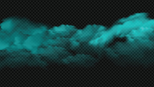 Realistic smoke clouds overlay turquoise wavy smooth layout