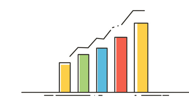 Upward Growth Bar and Line Chart Showing Business Success