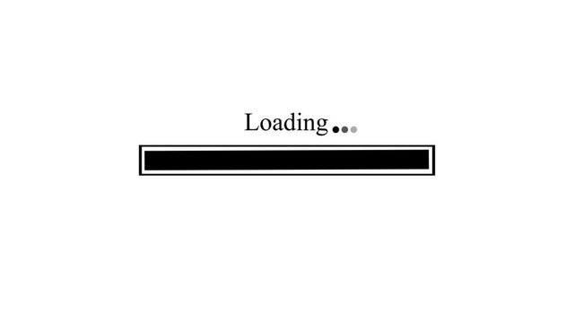 Minimal loading screen with progress bar animation