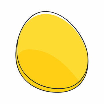 Simple yellow egg icon with black outline