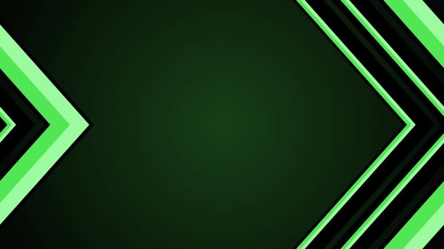 Dark background with layered chevron arrows pointing right minimalist geometric abstract design animation