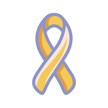Yellow and Purple Awareness Ribbon Icon