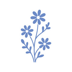 Obraz premium Blue Wildflower Floral Design