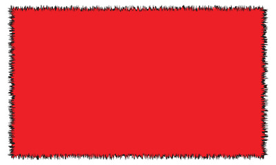 Obraz premium Red rectangular frame with a distressed, jagged, and rough black border