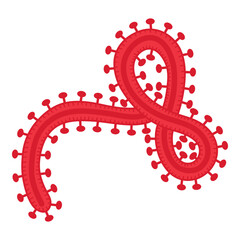 Fototapeta premium Ebola filamentous virus icon pathogen symbol isolated on white background
