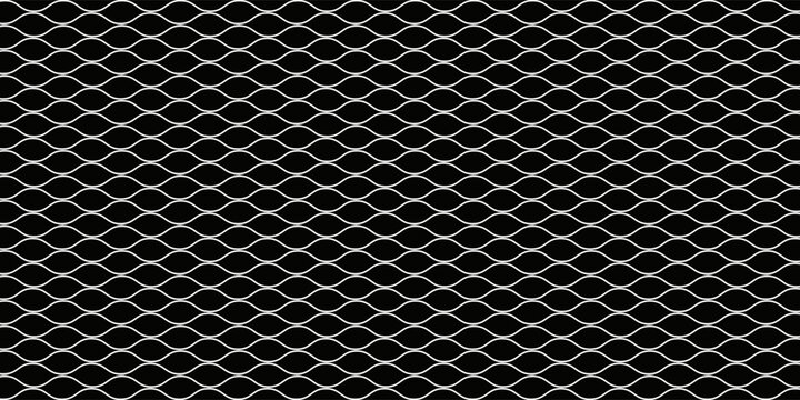 seamless metal mesh pattern with grey hexagonal holes arranged uniformly on a solid black background, offering a modern and industrial aesthetic for designs.