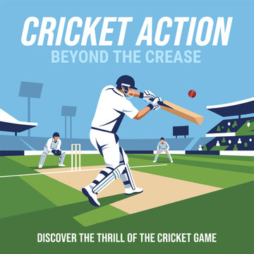 Cricket Action Sports Championship Game Banner Design