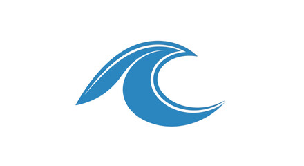 Fototapeta premium Blue wave graphic design element icon.