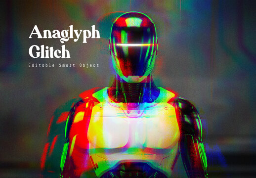 Anaglyph Glitch Photo Effect