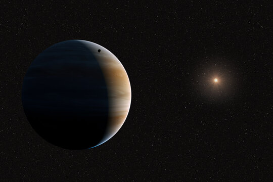 llustation d'une sous-Neptune, une exoplan&egrave;te ayant entre 2 et 10 fois la masse de la Terre et une taille comprise en ~1,4 et 3,5 fois le rayon de la Terre.