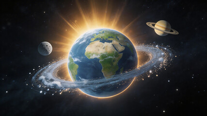 Fototapeta premium Earth moon and planet in space emphasizing the majestic scale of the natural world