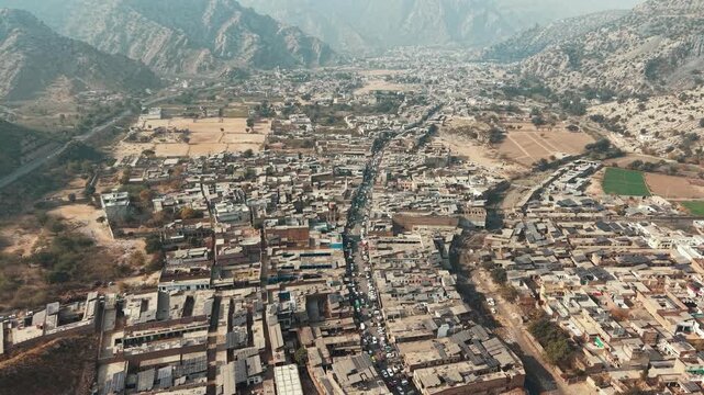 Darra Bazar gun market view from above. Darra Adam Khel is the main town of Dara Adam Khel Tehsil in the Kohat District of Khyber