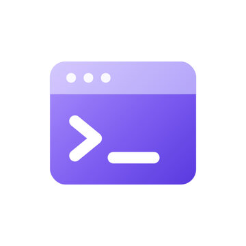 Coding Terminal Command Line Flat Icon Purple Gradient