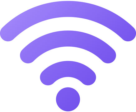 Wifi Wireless Signal Connection Flat Icon Purple Gradient