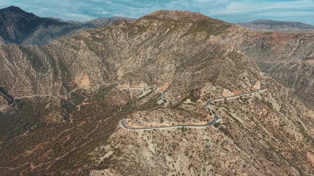 Kotal mountain road view from above Kohat, Khyber Pakhtunkhwa, Pakistan