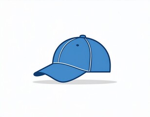 Fototapeta premium A blue baseball cap with a curved brim and button on top