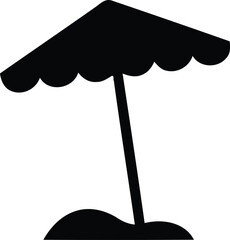 Minimalist beach parasol icon graphic illustration with umbrella vacation silhouette tropical recreation. Vector illustration © Md Mujahid Fakir