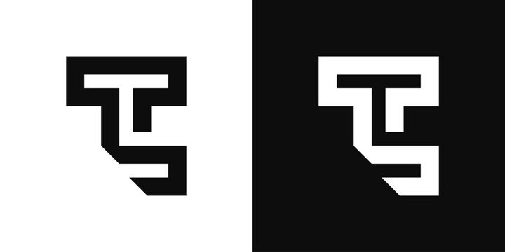 Modern Monogram Logo Design featuring a Unique Lettermark 'T' in Black and White