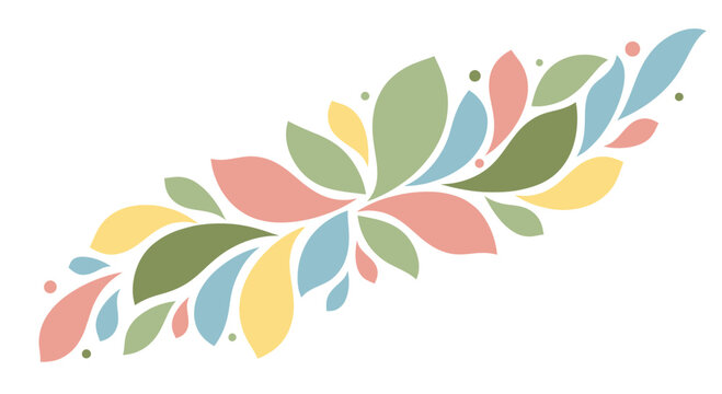 Colorful Floral Leaf Design Vector Art Illustration