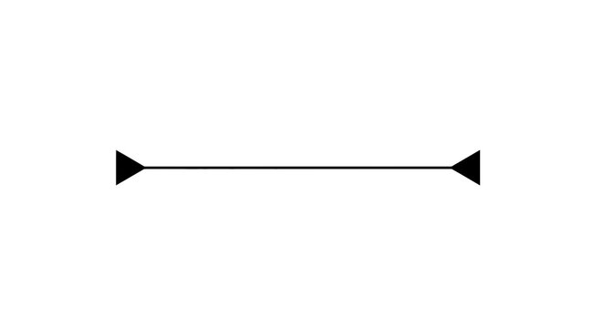 Horizontal line segment with triangular endpoints
