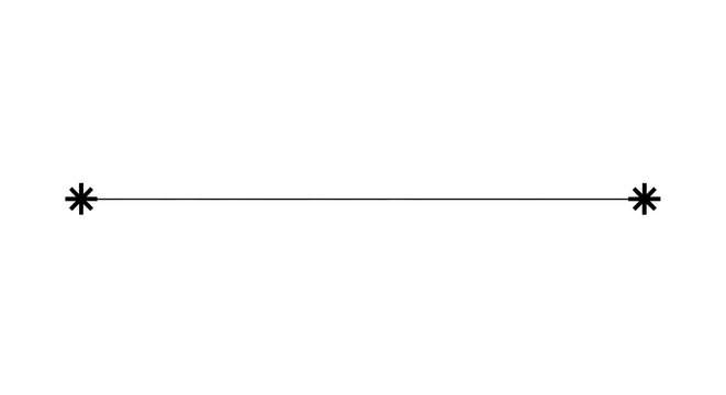Horizontal line with asterisk markers at both ends