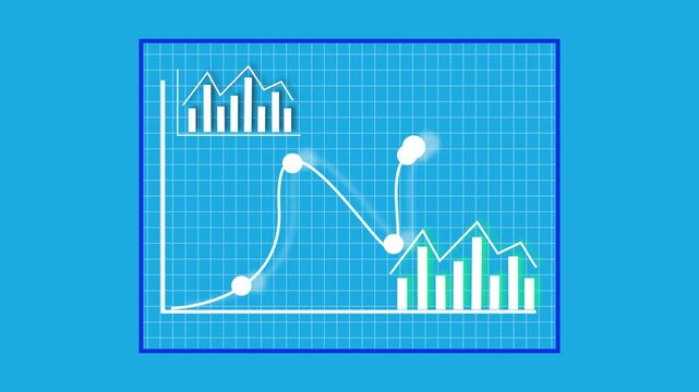 Business exponential growth chart animation data visualization financial progress abstract background motion graphics. Exponential growth chart animation business success.
