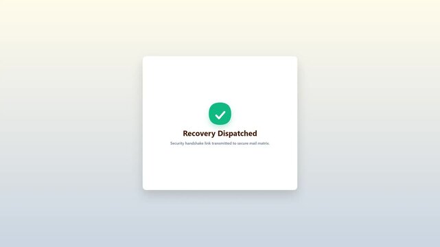 User interface showing administrative credential reset workflow with secure recovery link generation process