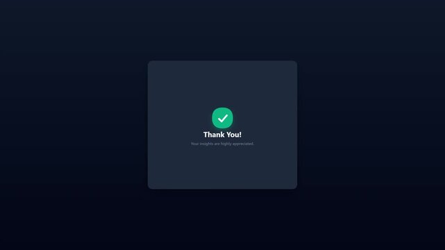 Cancellation reason survey feedback popup card template with radio buttons and option selection animation