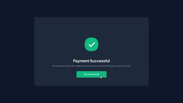 Resort hotel online room booking interface with checkout gateway and successful payment transaction receipt