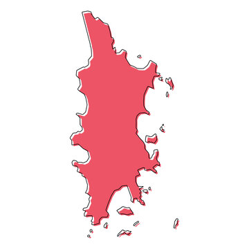 Phuket island map symbol shape, travel web flat concept icon vector illustration .