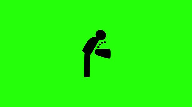 Professional 4K footage of a person drinking water from a public fountain silhouette bouncing cleanly. Great popup wayfinding graphic for mall info web.