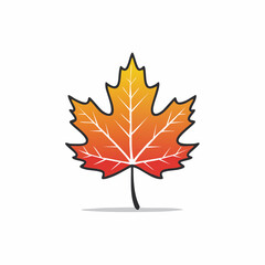 Obraz premium Maple Leaf Icon with Autumn Colors