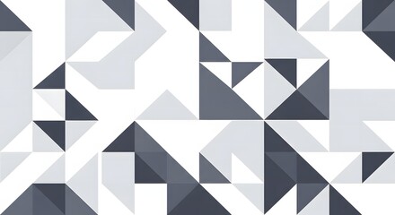 Obraz premium Abstract geometric pattern with grey and white triangles isolated on transparent background