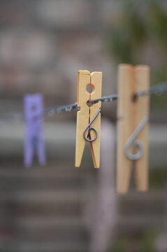 clothes peg on a clothesline
