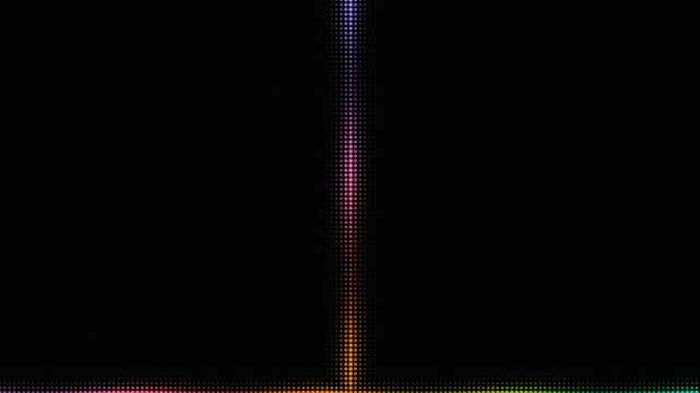 Colorful halftone dot border on black background