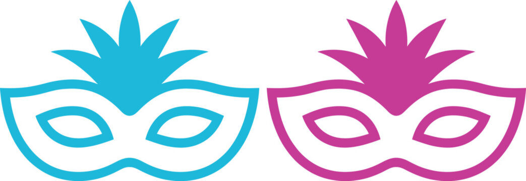 Colorful masquerade masks with cannabis leaf design