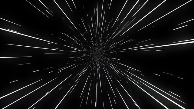 Light Speed Space Travel Animation Alpha Channel 4K