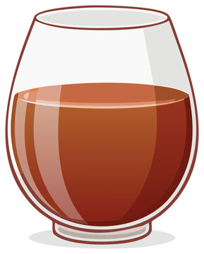 Brandy Snifter with Cognac or Liquor Glassware Drink Illustration