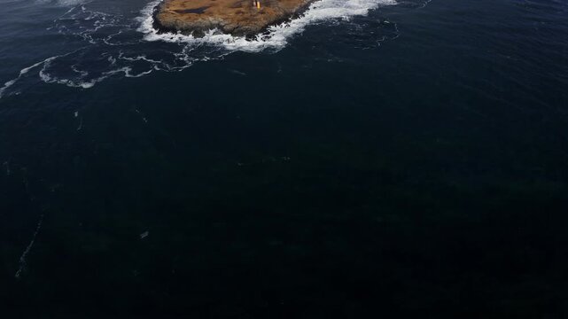 Breathtaking aerial drone footage of Eystrahorn mountain and coastline in Iceland with dramatic