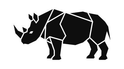 Geometric rhinoceros silhouette illustration. © Dowi