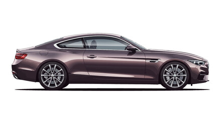 Fototapeta premium Sleek Luxury Coupe Car, Side View, Metallic Brown Color, Modern Auto Design