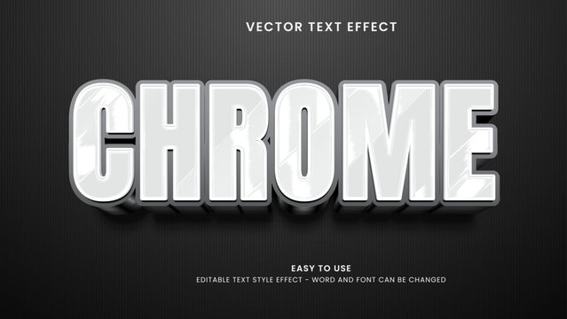 chrome editable text effect 3d vector