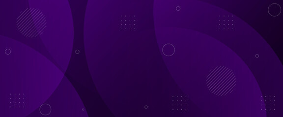 Obraz premium Abstract Purple Gradient Background with Geometric Circles and Halftone Dot Patterns for Modern Design