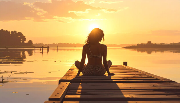 Sunset Dock Silhouette