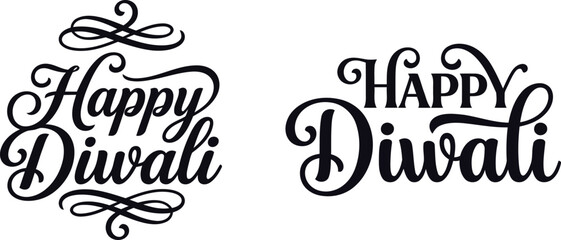 Happy diwali wishes and greetings in elegant calligraphy © MD Rubel