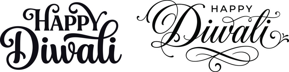 Happy diwali wishes and greetings in elegant calligraphy © MD Rubel