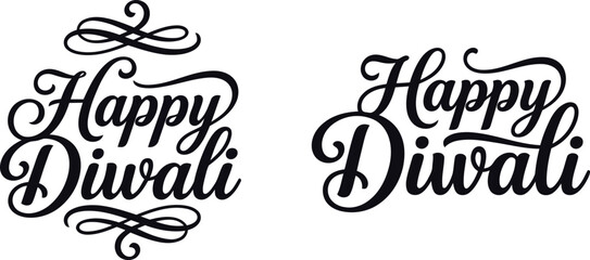 Happy diwali calligraphy festive greetings elegant typography for celebrations © MD Rubel