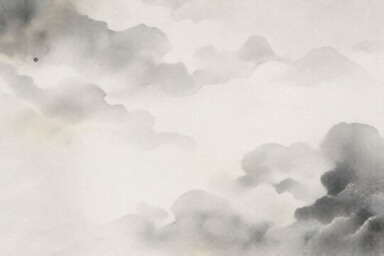 Japanese Abstract Cloud Texture with Soft Ink Gradients